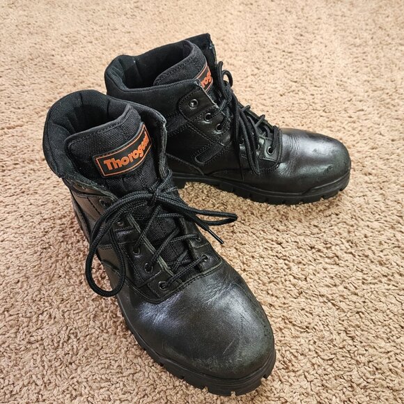 Thorogood Tactical Work Boots Mens 12 Black Leather 834-6086 6" Lace Up GUC - Picture 2 of 12
